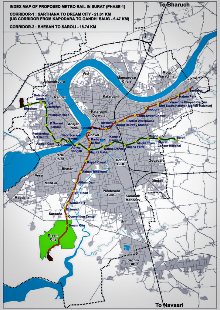 Surat metro Station list