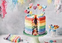 Rainbow cake Recipe | With 9 Easy Steps.